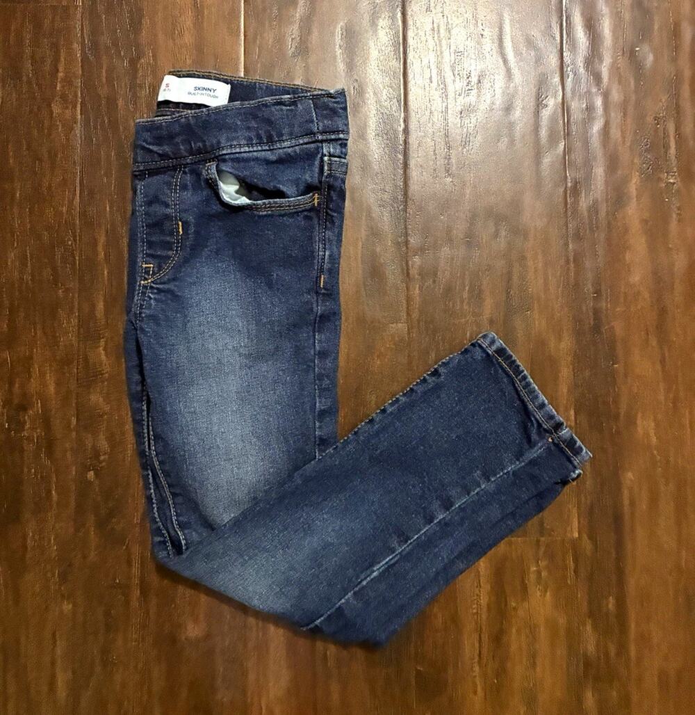Old Navy Girls Skinny Jeans Dark Wash Built-In Tough Size 6/7 Denim Pants